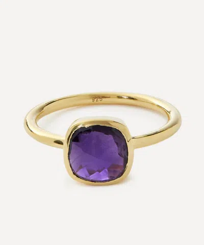 Auree 18ct Gold-plated Vermeil Silver Mondello Amethyst Ring