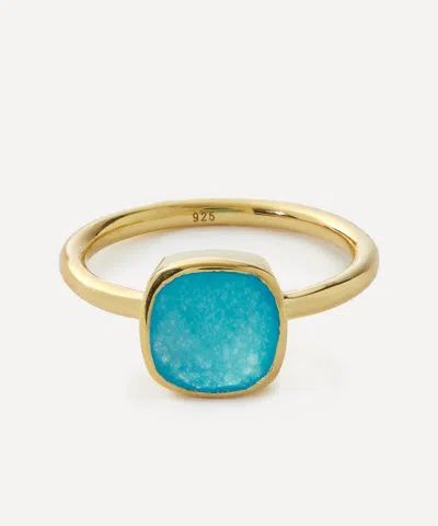 Auree 18ct Gold-plated Vermeil Silver Mondello Aqua Quartz Ring