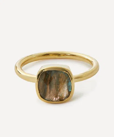 Auree 18ct Gold-plated Vermeil Silver Mondello Labradorite Ring
