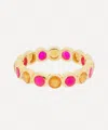 Auree 18ct Gold-plated Vermeil Silver Ortigia Carnelian And Fuchsia Pink Chalcedony Ring In Gold