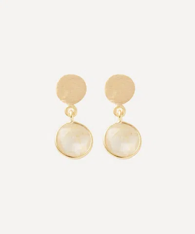 Auree 18ct Gold-plated Vermeil Silver Salina Rutilated Quartz Disc Drop Earrings