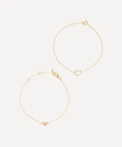 Auree 18ct Gold-plated Vermeil Silver Verona Heart Bracelets Set Of Two