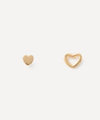 Auree 18ct Gold-plated Vermeil Silver Verona Mini Heart Stud Earrings Set Of Two