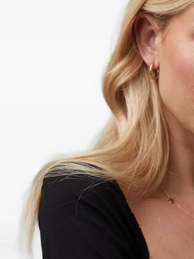Auree Jewellery Alta Crescent-shaped Hoop Earrings In Black