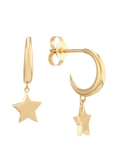 Auree Jewellery Alta Moon Star Hoop Earrings In Gold