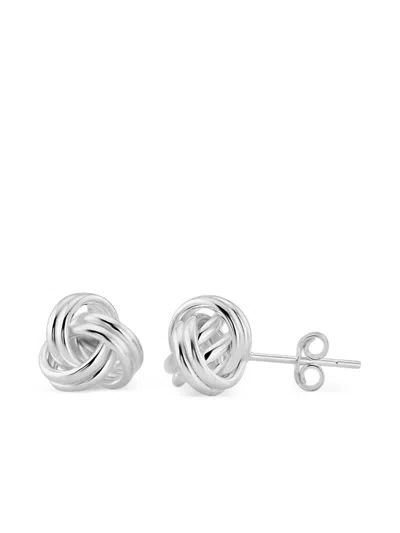 Auree Jewellery Onslow Double Knot Earrings In Silver