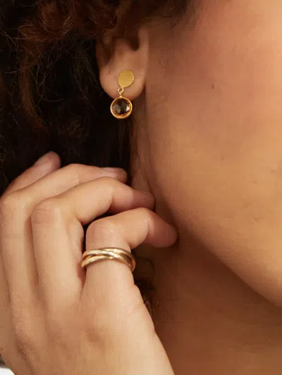 Auree Jewellery Salina Citrine Drop Earrings In Gold