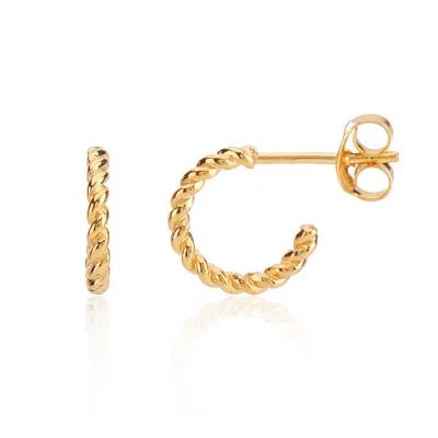 Auree Jewellery Women's Alhambra Micro Twisted Gold Vermeil Hoop Earrings