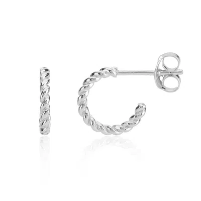 Auree Jewellery Women's Alhambra Micro Twisted Sterling Silver Hoop Earrings