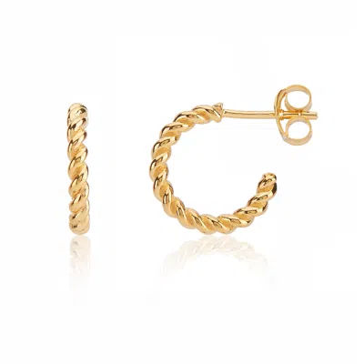 Auree Jewellery Women's Alhambra Mini Piccolo Twisted Gold Vermeil Hoop Earrings