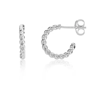 Auree Jewellery Women's Alhambra Mini Piccolo Twisted Sterling Silver Hoop Earrings In Metallic