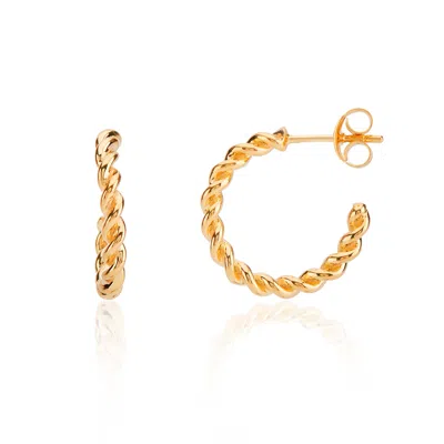 Auree Jewellery Women's Alhambra Piccolo Twisted Gold Vermeil Hoop Earrings