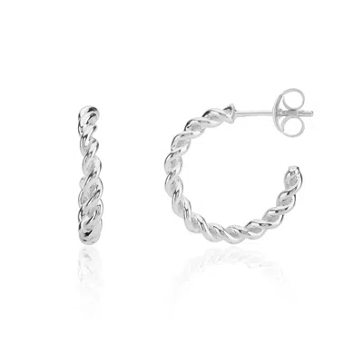 Auree Jewellery Women's Alhambra Piccolo Twisted Sterling Silver Hoop Earrings In Metallic