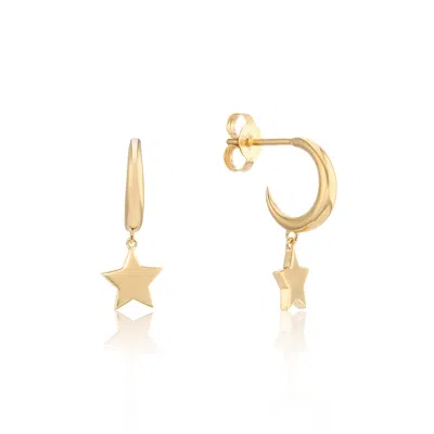 Auree Jewellery Women's Alta Gold Vermeil Moon Hoop Earrings With Star Drops