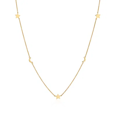 Auree Jewellery Women's Alta Gold Vermeil Star & Moon Necklace