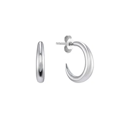 Auree Jewellery Women's Alta Silver Crescent Shaped Hoop Earrings