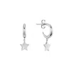 Auree Jewellery Women's Alta Silver Moon Hoop Earrings With Star Drops