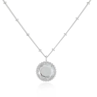 Auree Jewellery Women's Barcelona Silver April Birthstone Necklace Crystal In Metallic