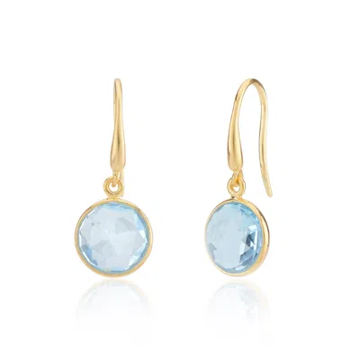 Auree Jewellery Women's Blue / Gold Antibes Blue Topaz & Gold Vermeil Earrings