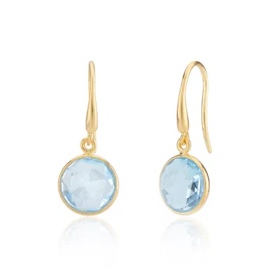 Auree Jewellery Women's Blue / Gold Antibes Blue Topaz & Gold Vermeil Earrings In Multi