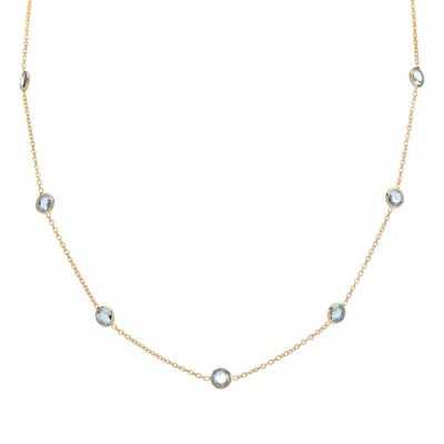 Auree Jewellery Women's Blue / Gold Antibes Blue Topaz & Gold Vermeil Necklace In Multi