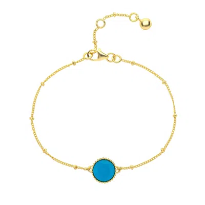 Auree Jewellery Women's Blue / Gold Barcelona December Turquoise Birthstone Bracelet In Multi