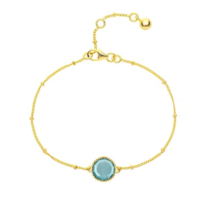 Auree Jewellery Women's Blue / Gold Barcelona March Birthstone Bracelet - Blue Topaz