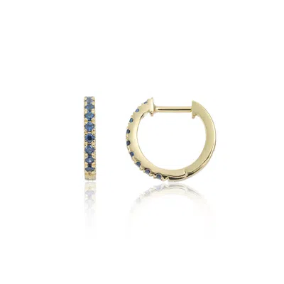 Auree Jewellery Women's Blue / Gold Dovehouse Gold Vermeil & Blue Zirconia Hoop Earrings