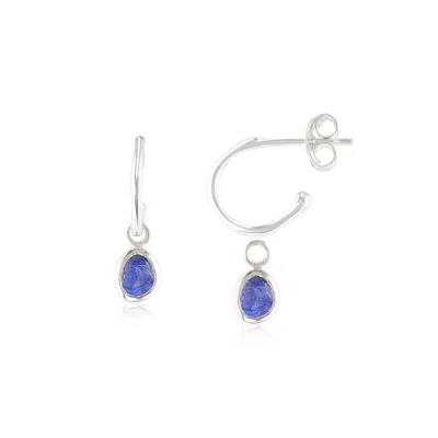 Auree Jewellery Women's Blue Hampton Sapphire & Silver Interchangeable Gemstone Earrings