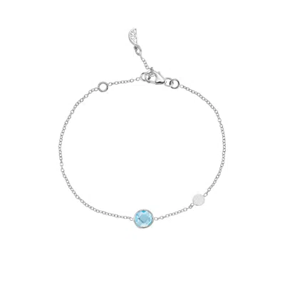 Auree Jewellery Women's Blue / Silver Salina Blue Topaz & Silver Disc Bracelet