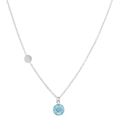 Auree Jewellery Women's Blue / Silver Salina Blue Topaz & Sterling Silver Disc Necklace In Multi