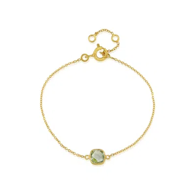 Auree Jewellery Women's Brooklyn Green Amethyst & Gold Vermeil Bracelet