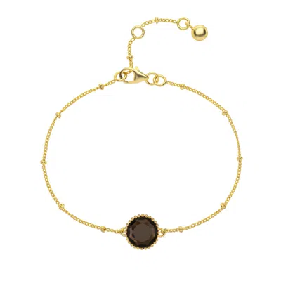 Auree Jewellery Women's Brown / Gold Barcelona November Birthstone Bracelet - Smokey Quartz