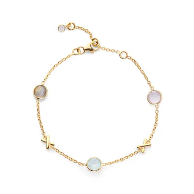 Auree Jewellery Women's Brown Miramar Multi Gemstone & Gold Vermeil Friendship Bracelet