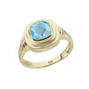 Auree Jewellery Women's California Cushion Blue Topaz Gold Vermeil Ring