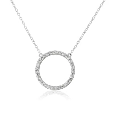 Auree Jewellery Women's Chora Mini Circle Sterling Silver & Cubic Zirconia Necklace In Metallic
