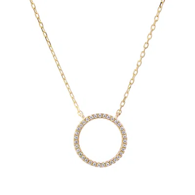 Auree Jewellery Women's Chora Mini Circle Yellow Gold & Cubic Zirconia Necklace In Gray