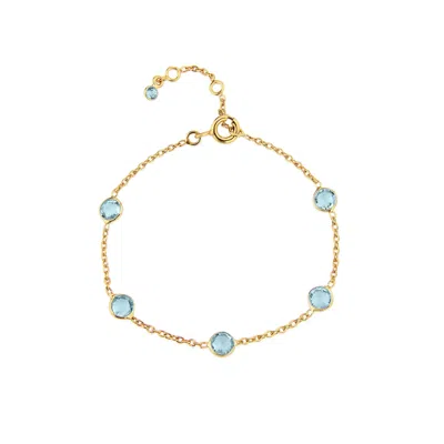 Auree Jewellery Women's Gold / Blue Antibes Blue Topaz & Gold Vermeil Bracelet In Gray