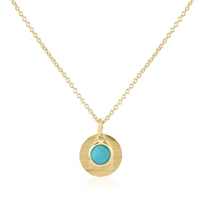 Auree Jewellery Women's Gold / Blue Bali 9ct Gold December Birthstone Necklace Turquoise