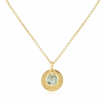 Auree Jewellery Women's Gold / Blue Bali 9ct Gold March Birthstone Necklace Blue Topaz