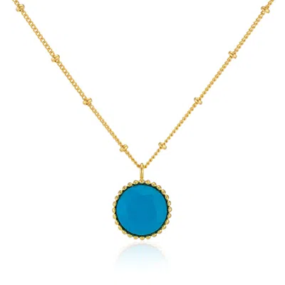Auree Jewellery Women's Gold / Blue Barcelona December Birthstone Necklace Turquoise