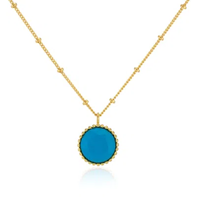 Auree Jewellery Women's Gold / Blue Barcelona December Birthstone Necklace Turquoise In Multi