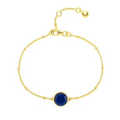 Auree Jewellery Women's Gold / Blue Barcelona September Birthstone Bracelet - Lapis Lazuli