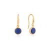 Auree Jewellery Women's Gold / Blue Barcelona September Birthstone Hook Earrings Lapis Lazuli In Multi