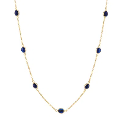 Auree Jewellery Women's Gold / Blue Hampton Multi Sapphire & Gold Vermeil Necklace