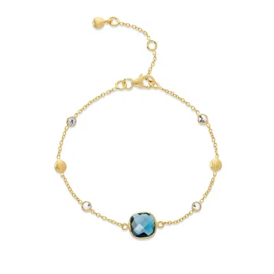 Auree Jewellery Women's Gold / Blue Iseo London Topaz & Gold Vermeil Bracelet