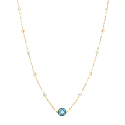 Auree Jewellery Women's Gold / Blue Iseo London Topaz & Gold Vermeil Necklace