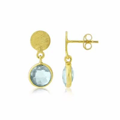 Auree Jewellery Women's Gold / Blue Salina Gold Vermeil & Blue Topaz Gemstone Drop Earrings