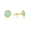 Auree Jewellery Women's Gold / Blue Savanne Gold Vermeil & Aqua Chalcedony Stud Earrings In Multi