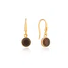 Auree Jewellery Women's Gold / Brown Barcelona November Birthstone Hook Earrings Smokey Quartz In Multi